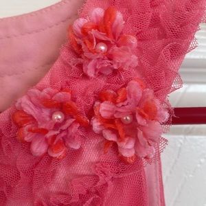 Jona Michelle Salmon Ruffle Trim Girls’ Dress